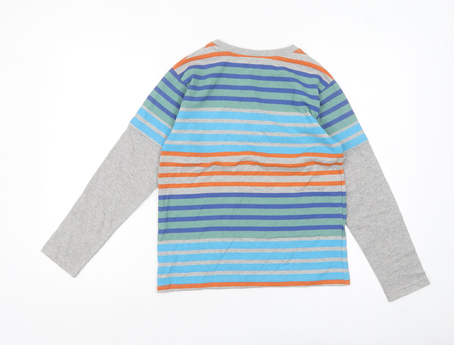 Weird Fish Boys Multicoloured Striped Long Sleeve Cotton T-Shirt 11-12 Years