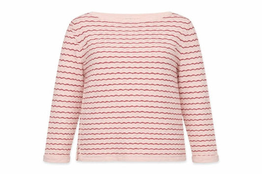 FatFace Women's Pink Striped Cotton Boat Neck Jumper Size 10