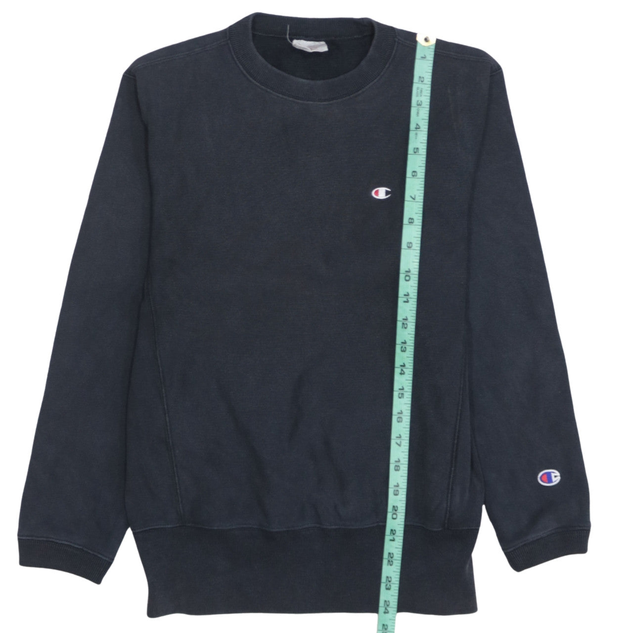 Champion Men's Black Small Reverse Weave Crew Neck Sweatshirt