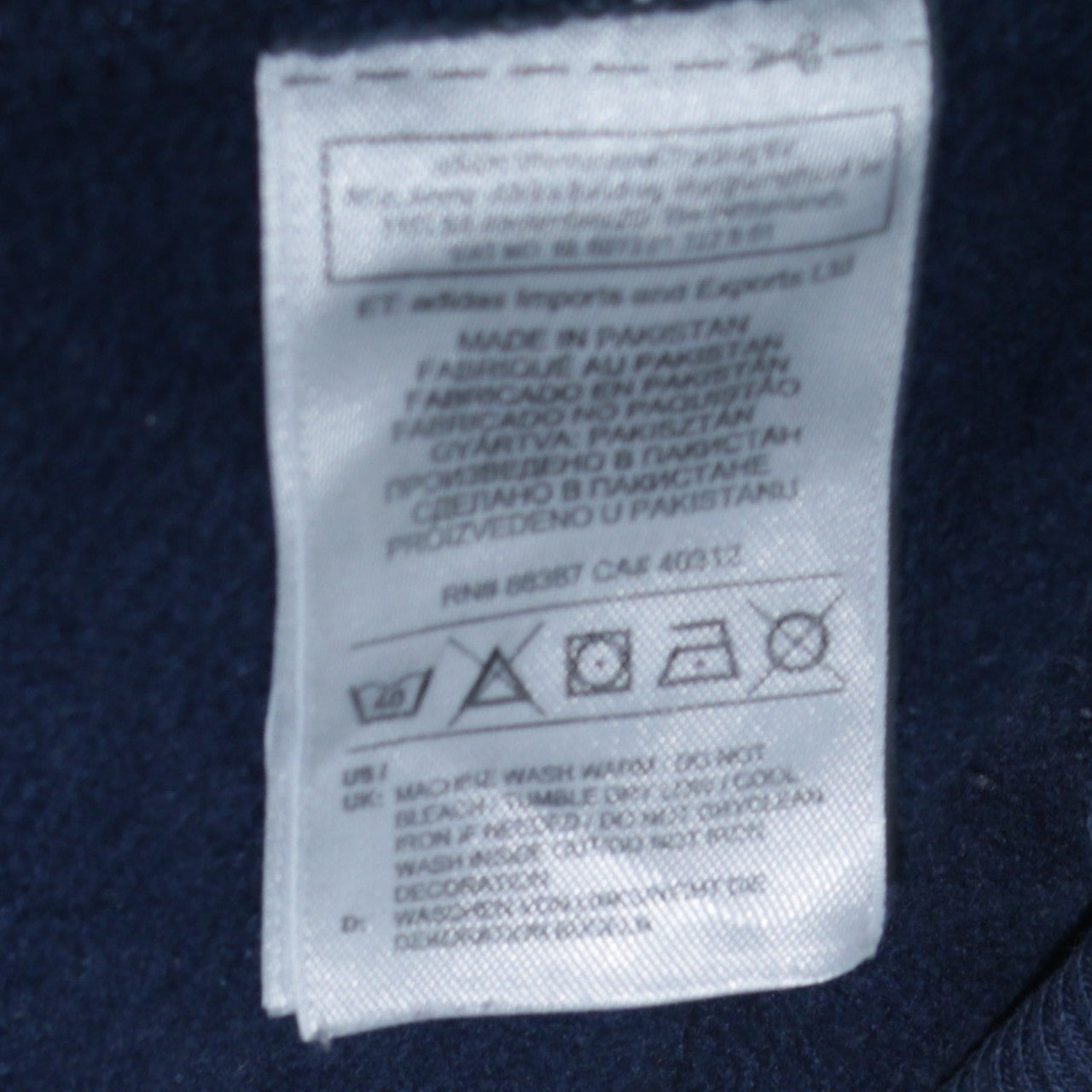 Adidas Men’s Blue Full Zip Hoodie Size S Fleece Logo Sweatshirt