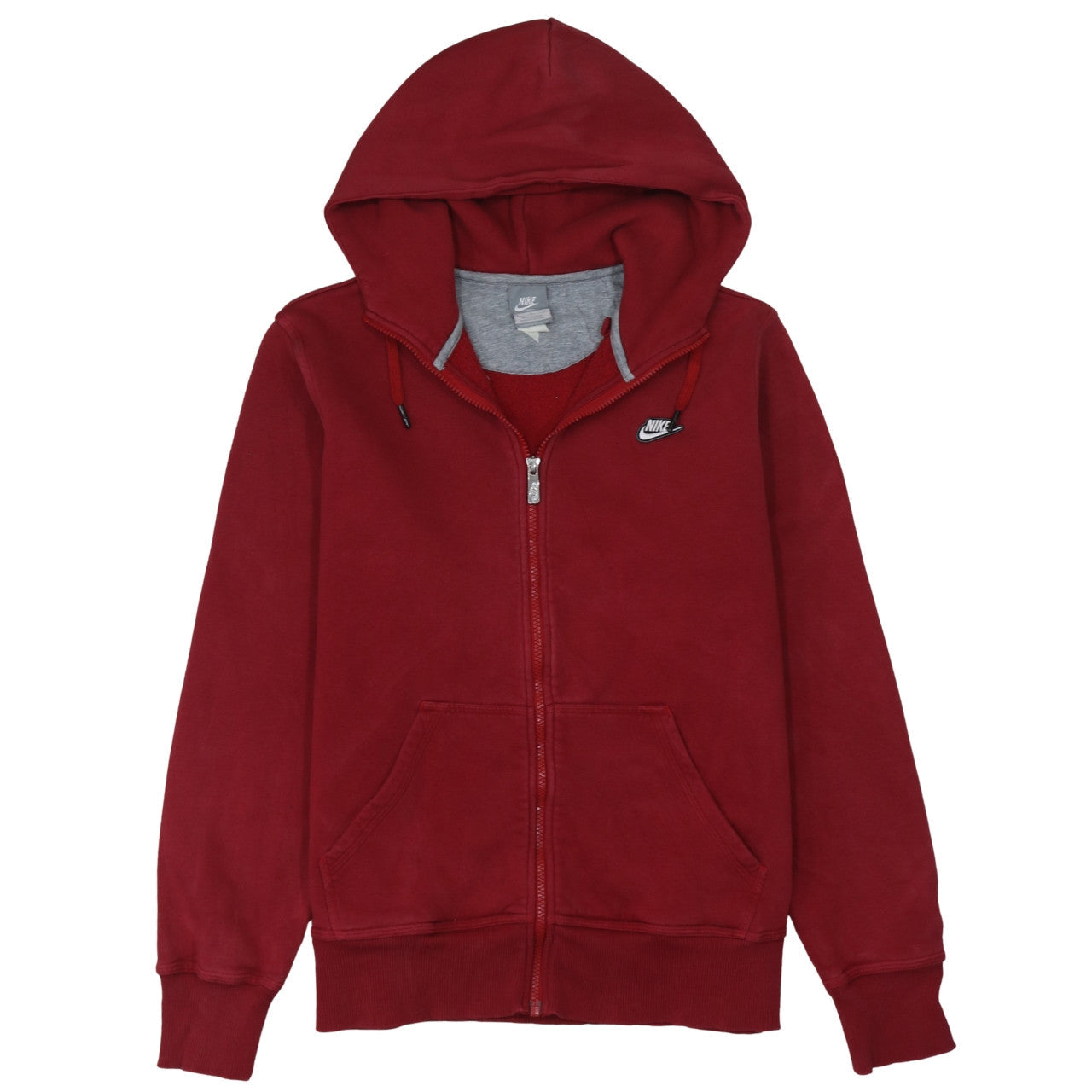 Nike Men's Red Full Zip Hoodie Sweatshirt Size M Cotton Blend