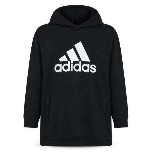 Adidas Womens Black Pullover Hoodie Size S Logo Print Sportswear