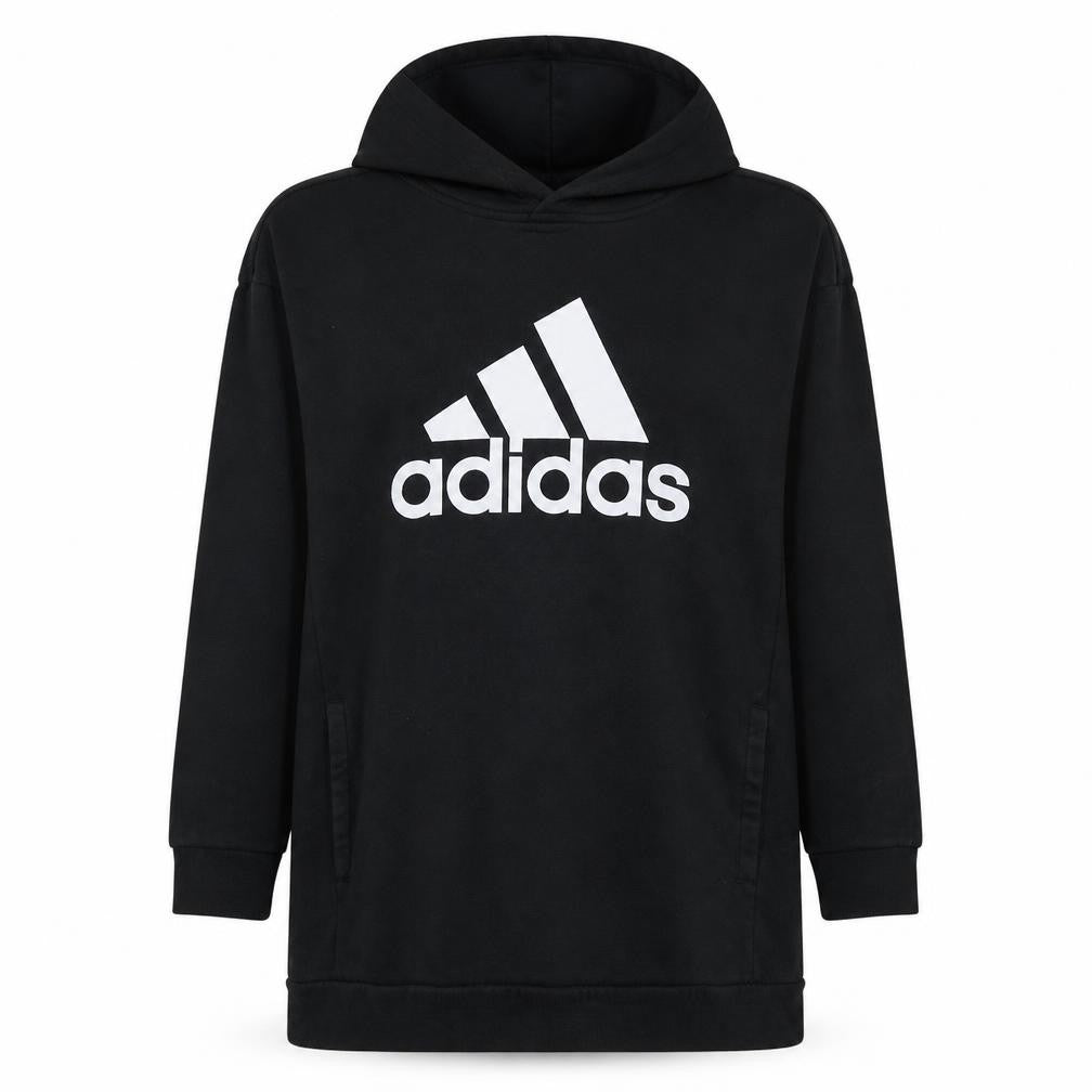 Adidas Womens Black Pullover Hoodie Size S Logo Print Sportswear