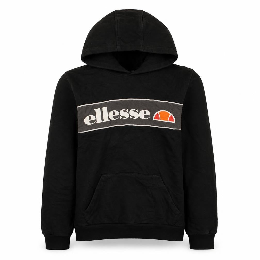Ellesse Boys Black Pullover Hoodie 13-14 Years Logo Graphic Fleece