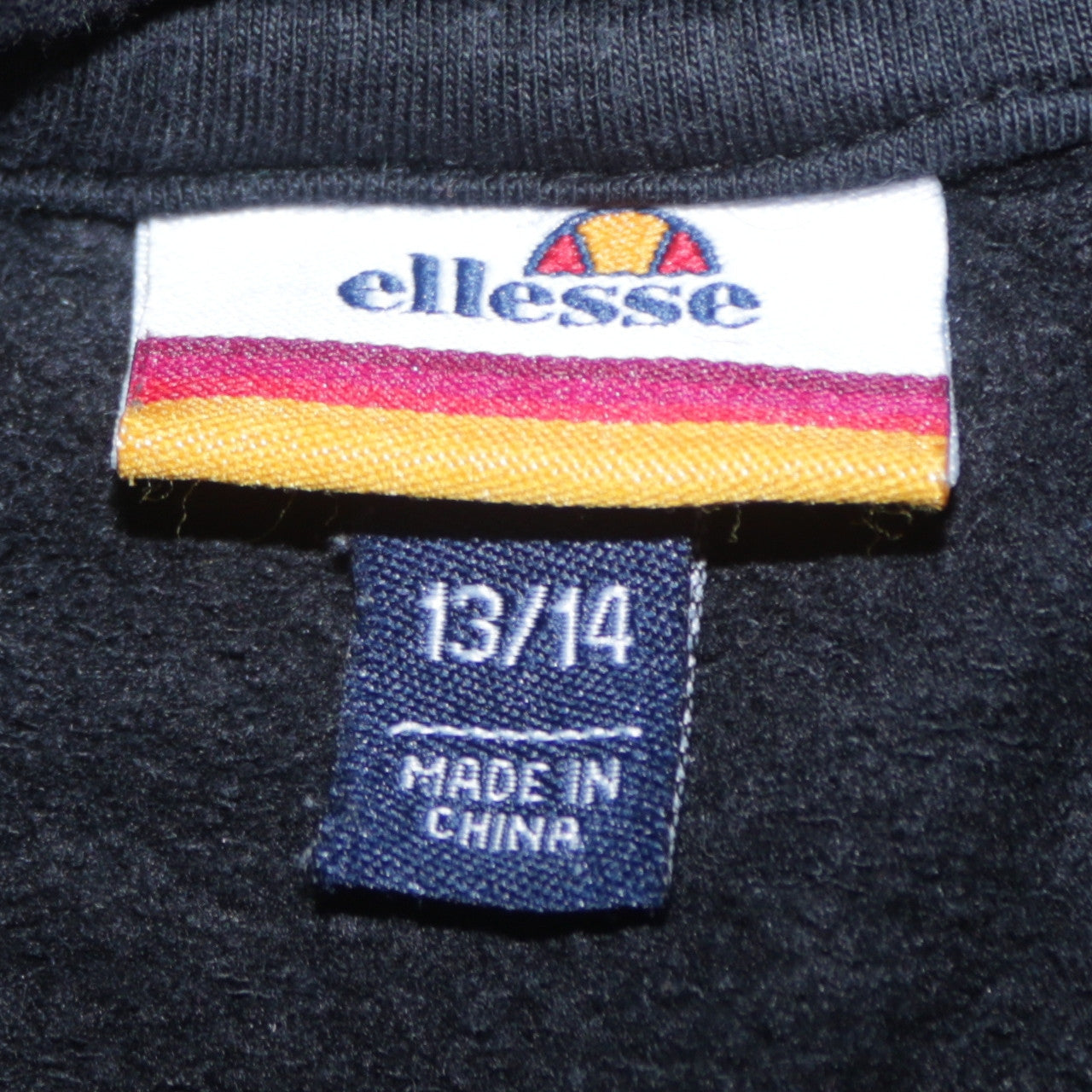 Ellesse Boys Black Pullover Hoodie 13-14 Years Logo Graphic Fleece
