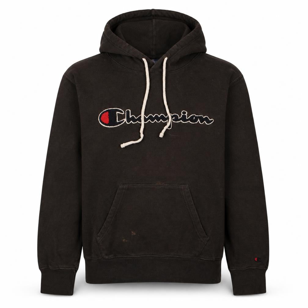 Champion Men's Brown Pullover Hoodie Small Logo Fleece Sweatshirt