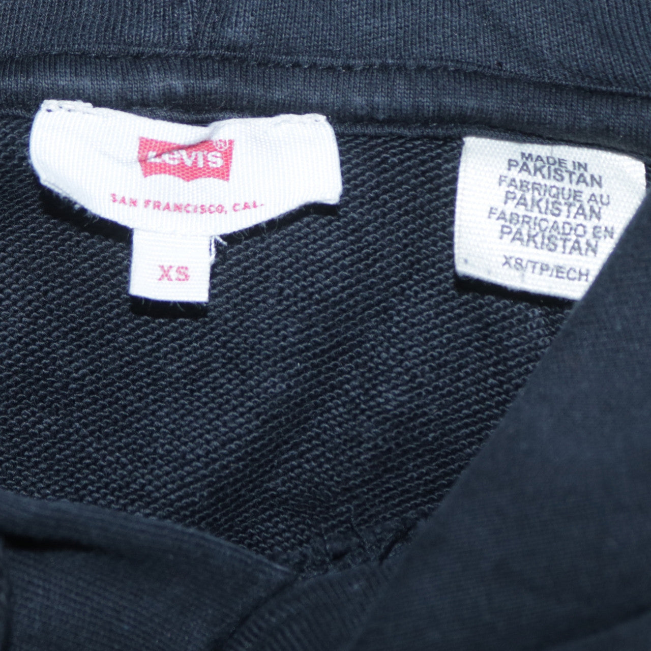Levi's Men's Black Pullover Hoodie XS Logo Fleece Sweatshirt