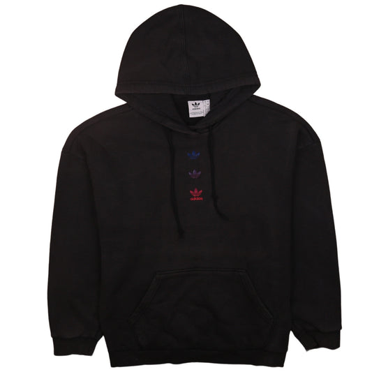 Adidas Womens Black Pullover Hoodie UK 12 Hooded Sweatshirt
