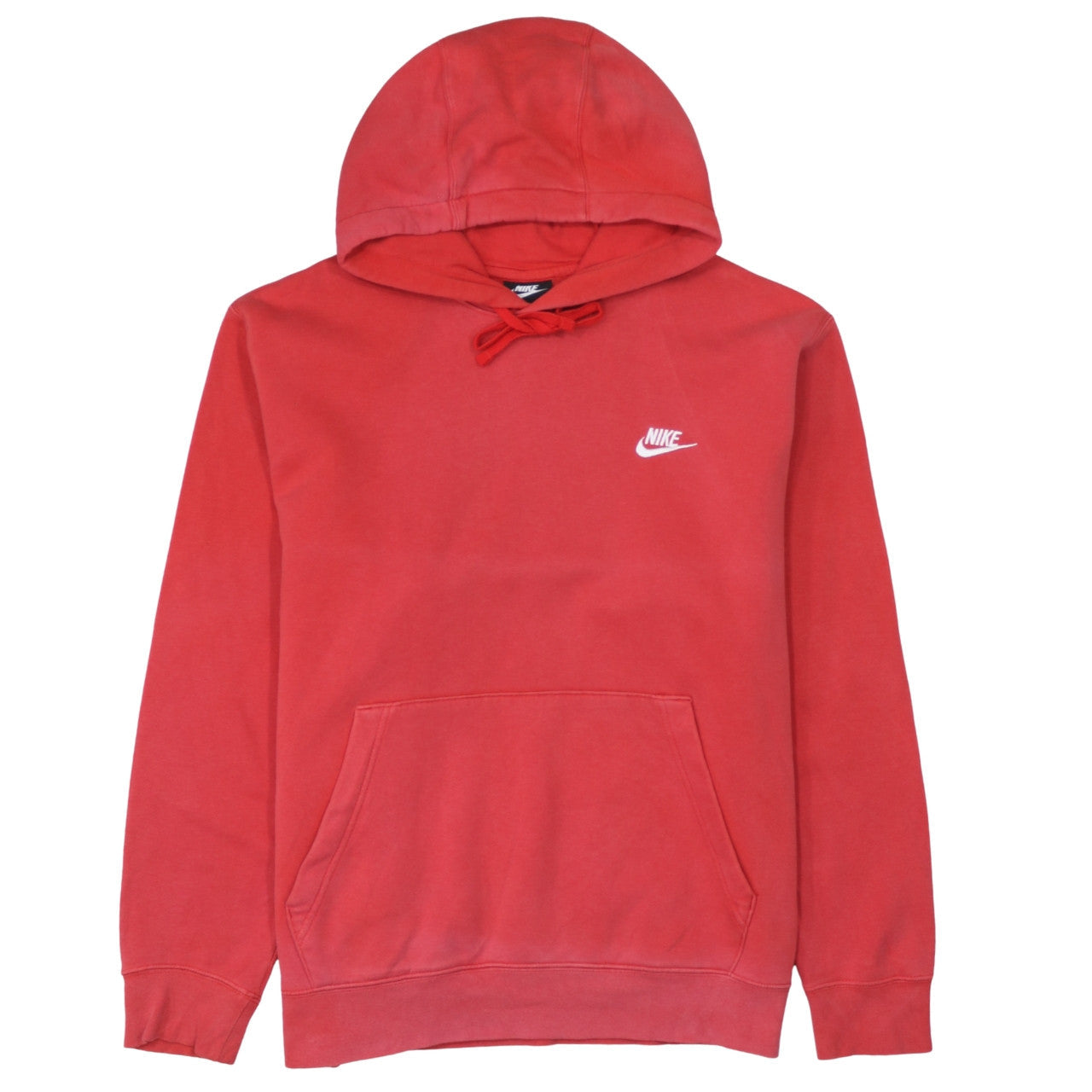 Nike Men's Red Pullover Hoodie L Fleece Logo Sportswear