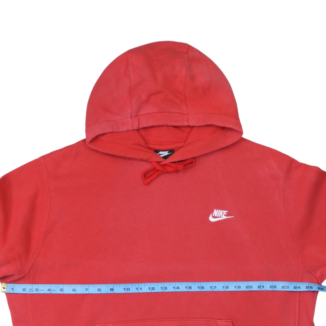 Nike Men's Red Pullover Hoodie L Fleece Logo Sportswear