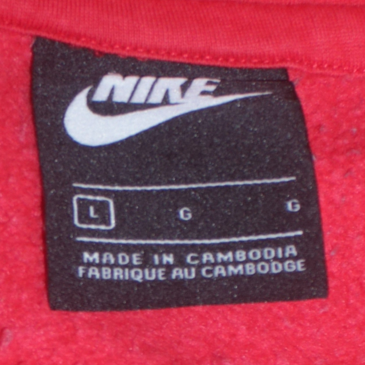 Nike Men's Red Pullover Hoodie L Fleece Logo Sportswear
