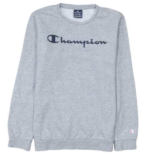 Champion Boys Grey Pullover Sweatshirt XL 13-14 Years Logo Crew Neck Fleece