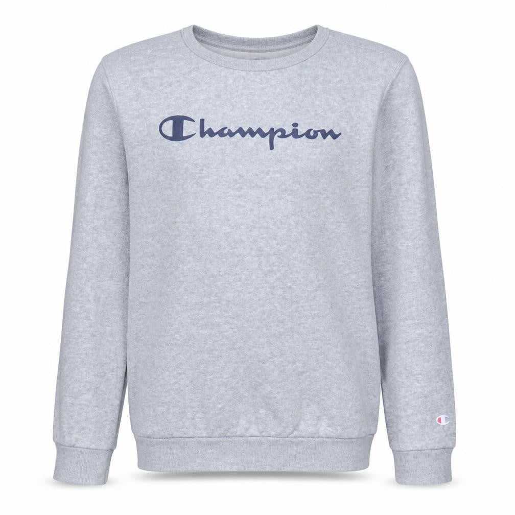Champion Boys Grey Pullover Sweatshirt XL 13-14 Years Logo Crew Neck Fleece