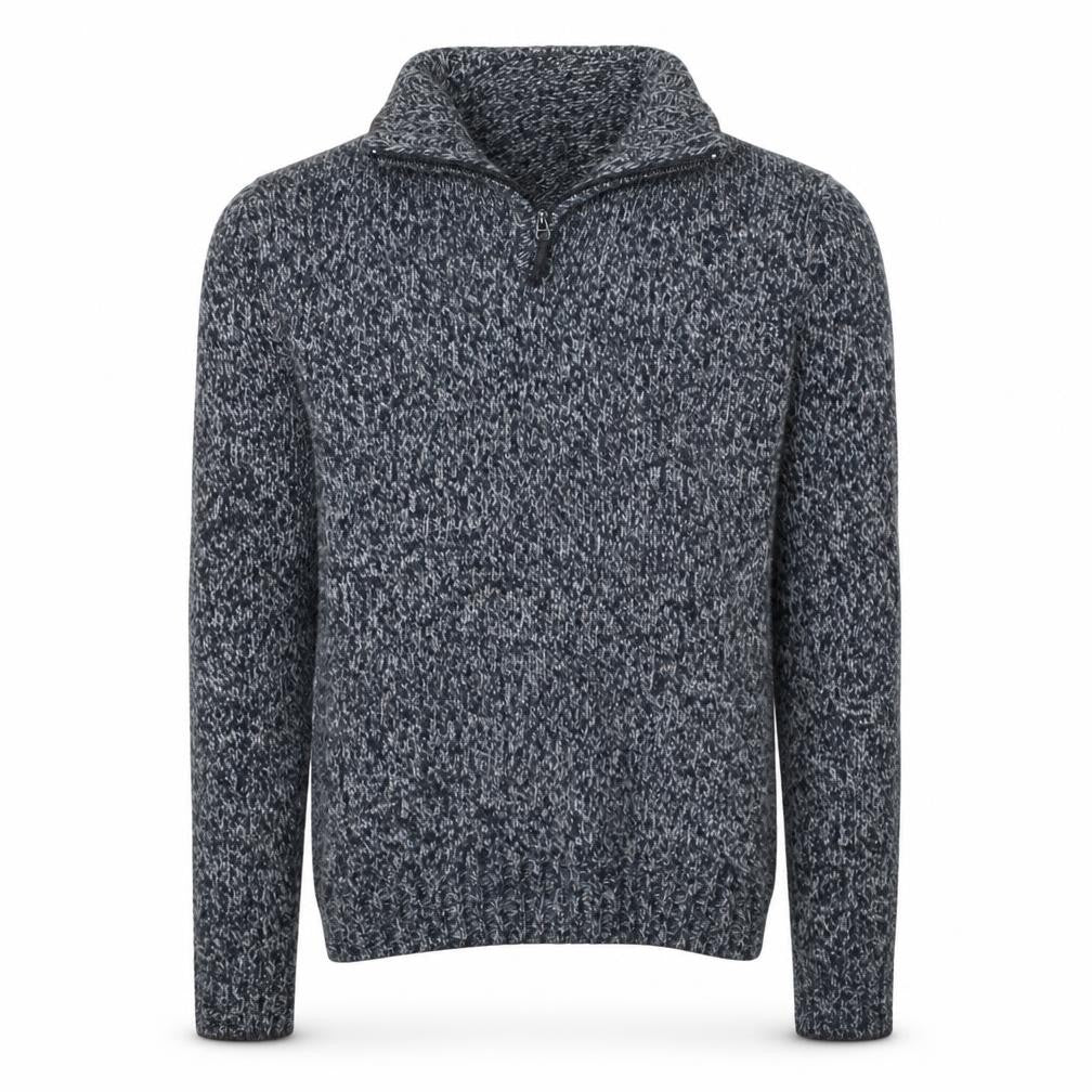 Lee Cooper Mens Grey Chunky Knit 1/4 Zip Jumper Size S