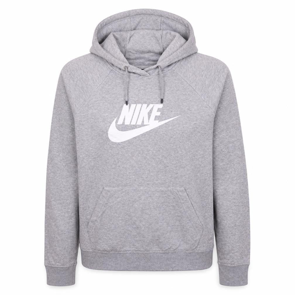 Nike Women's Grey Pullover Hoodie L Hooded Sweatshirt