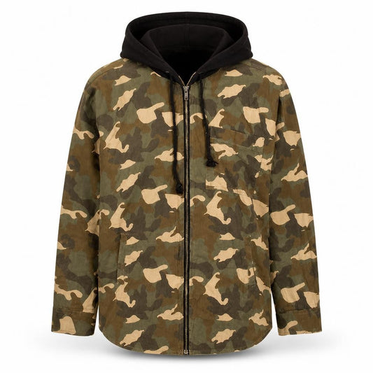 H&M Divided Womens Camo Full Zip Hoodie Green Size 16