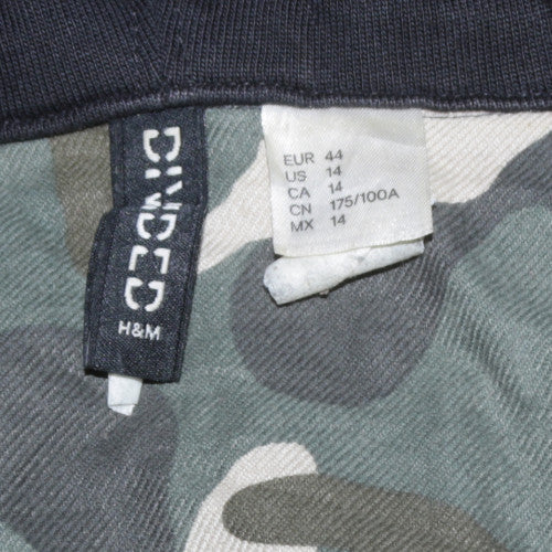 H&M Divided Womens Camo Full Zip Hoodie Green Size 16