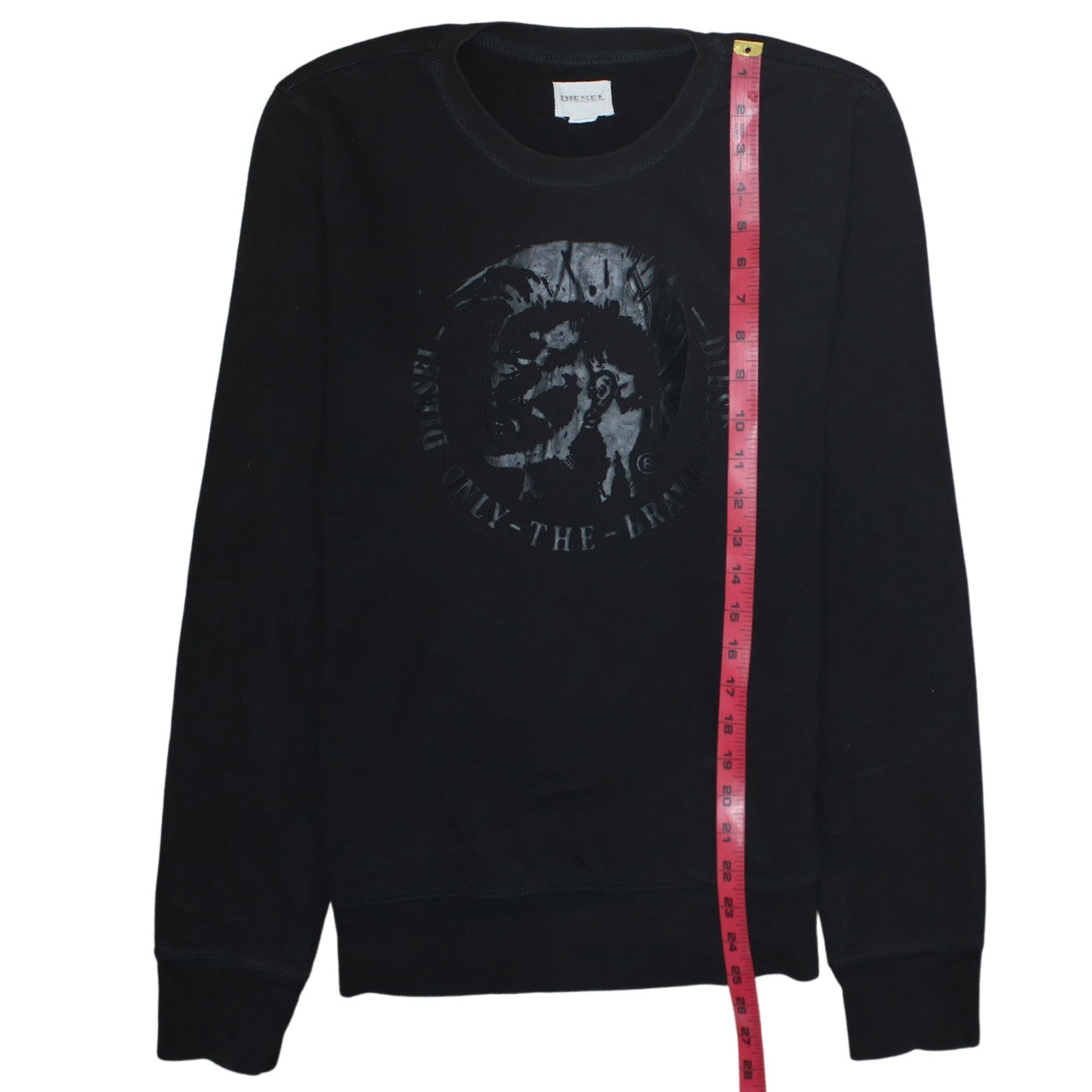 Diesel Mens Black XL Pullover Sweatshirt Crew Neck Logo Graphic