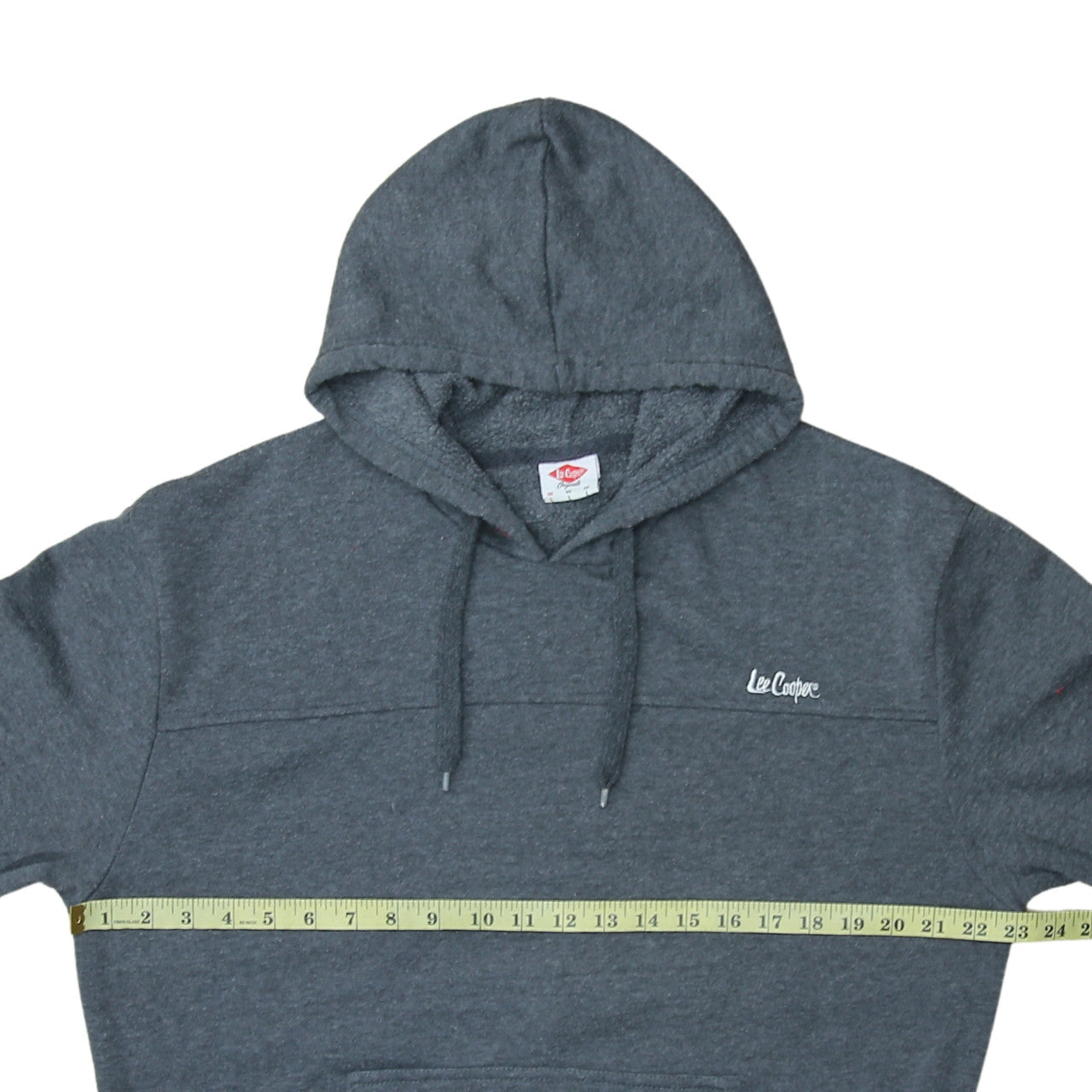 Lee Cooper Mens Grey Pullover Hoodie Size L Fleece Regular Fit