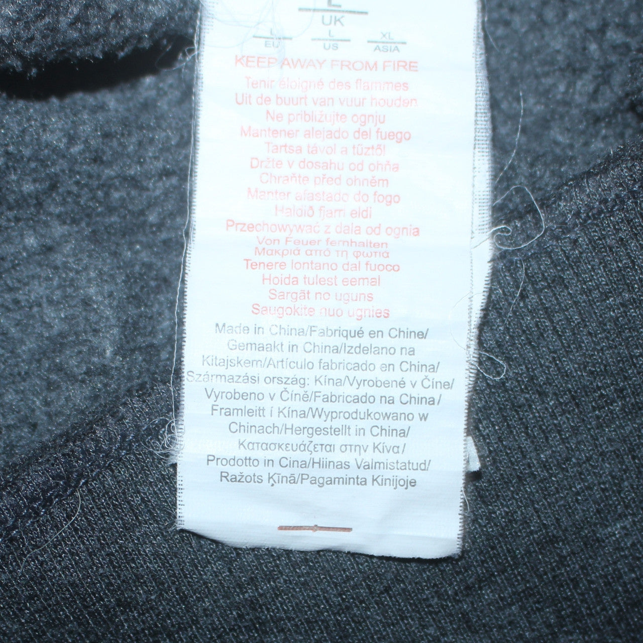 Lee Cooper Mens Grey Pullover Hoodie Size L Fleece Regular Fit
