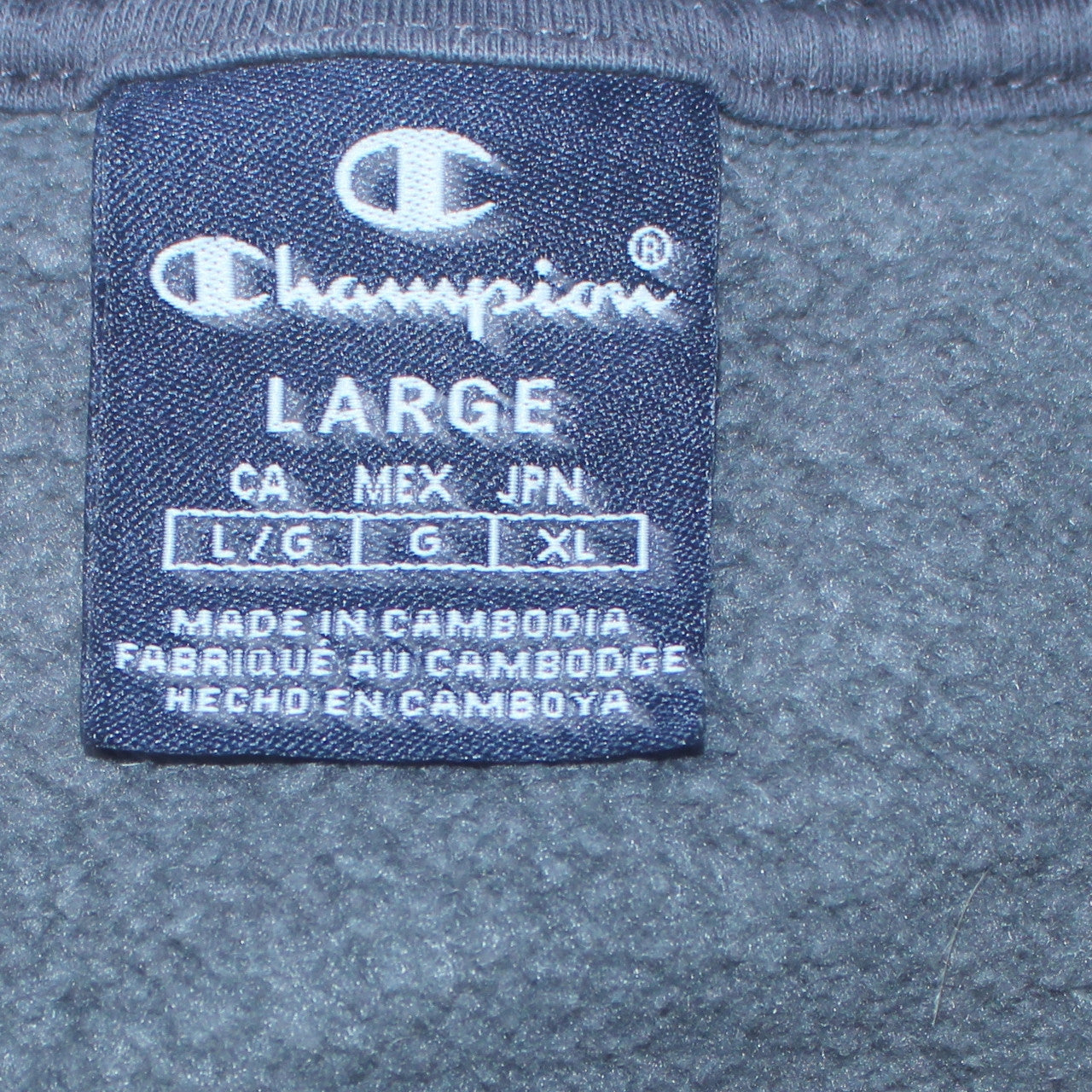 Champion Men's Grey Pullover Crew Neck Sweatshirt Size L