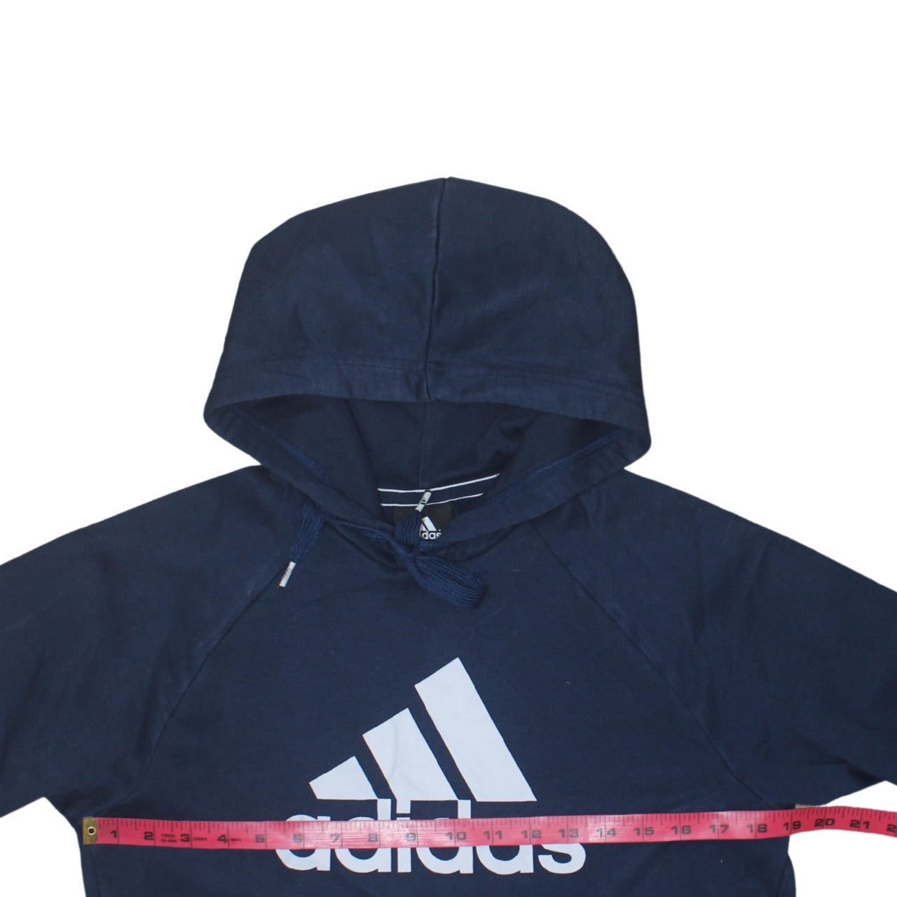 Adidas Men’s Blue Pullover Hoodie Small Logo Fleece Sweatshirt