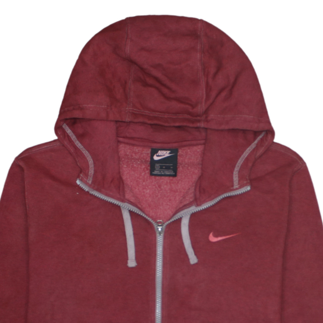 Nike Men's Red Full Zip Hoodie Size M Fleece Sweatshirt