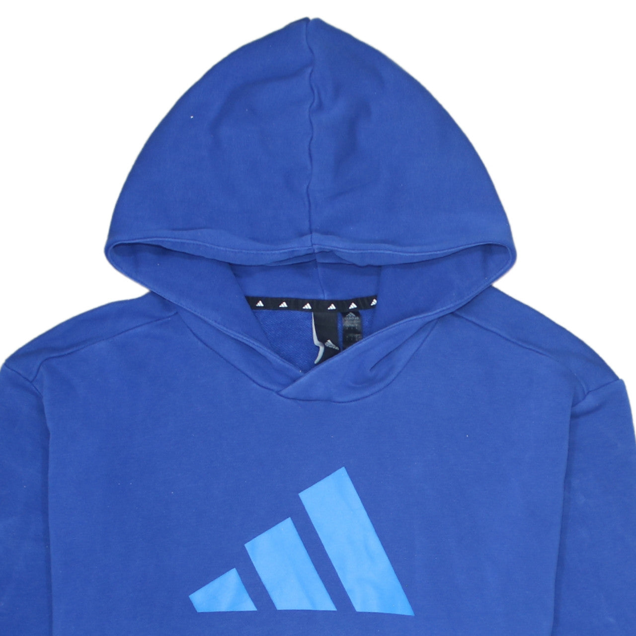 Adidas Men's Blue Pullover Hoodie L Logo Graphic Fleece