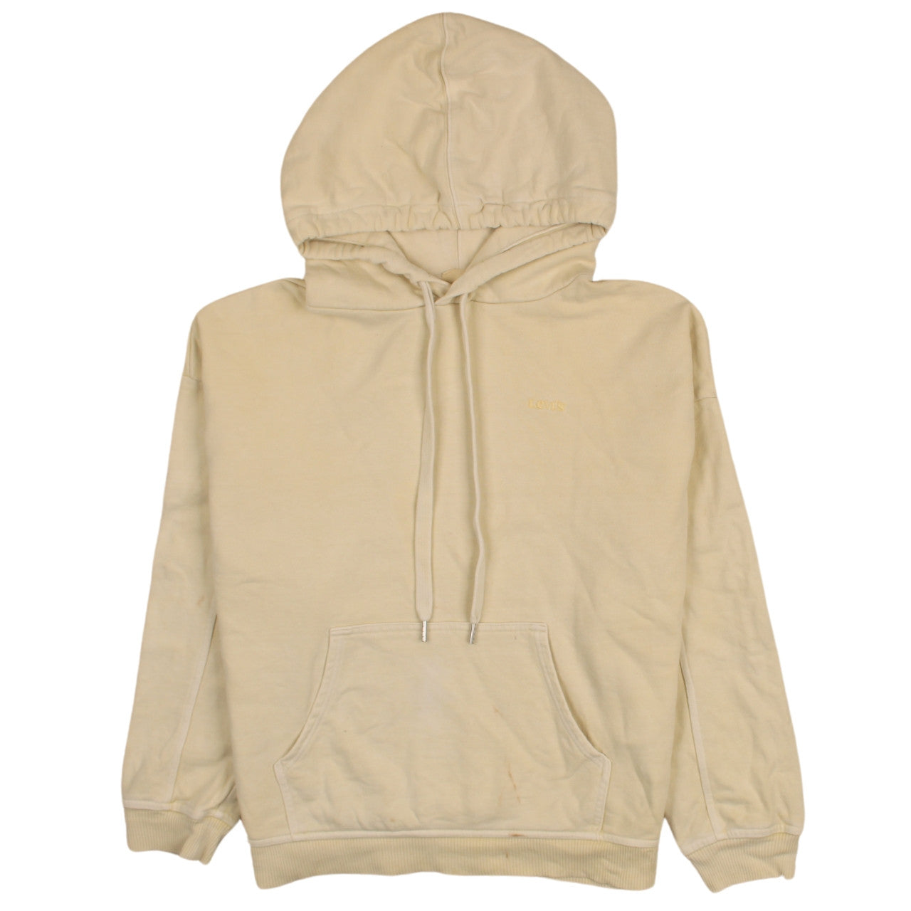 Levi's Men's Beige Pullover Hoodie XS Regular Fit Logo Fleece