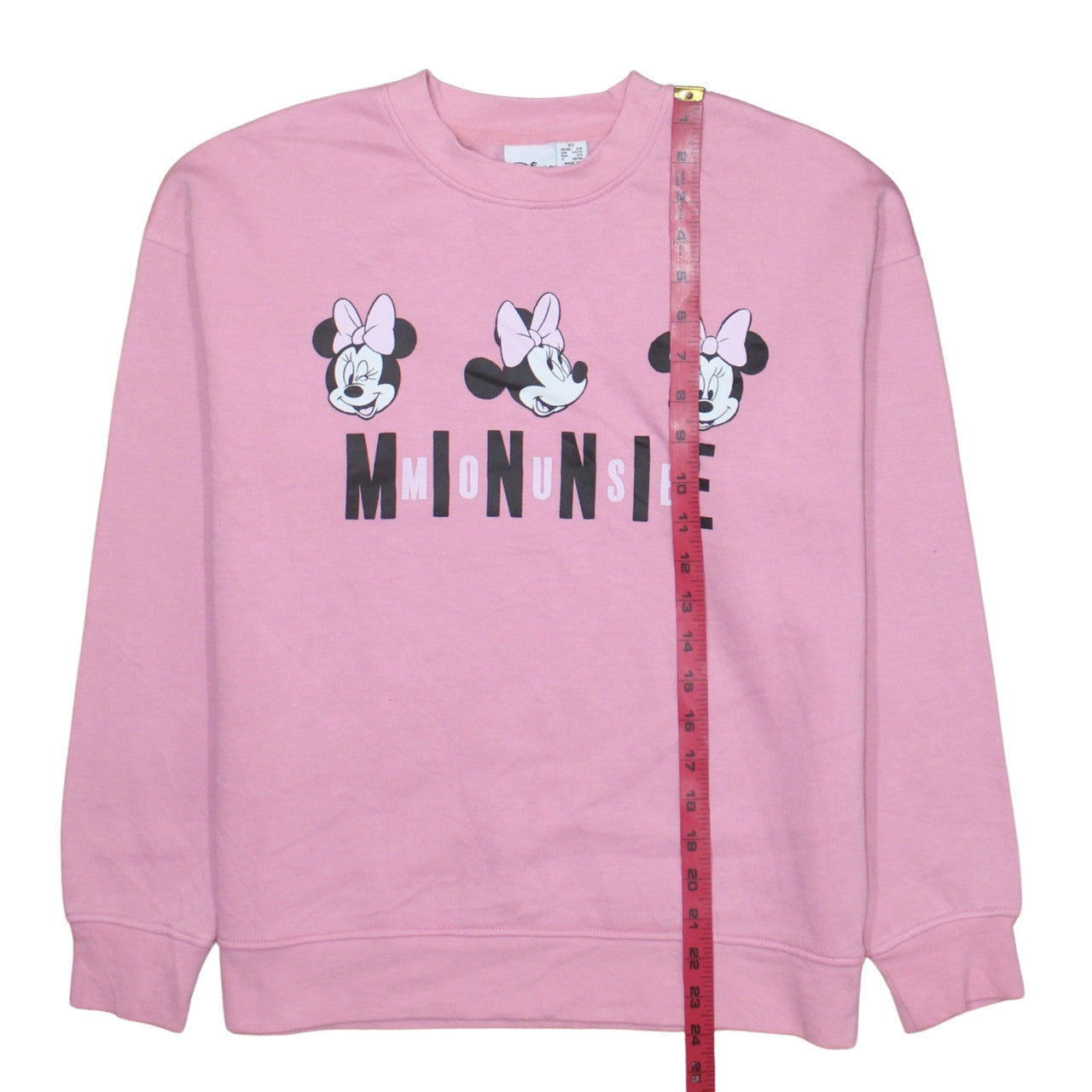 Disney Womens Pink Minnie Mouse Graphic Pullover Sweatshirt XS