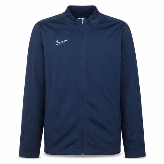 Front view of Nike boys’ blue dri-fit full zip sweatshirt jacket xl 158-170cm