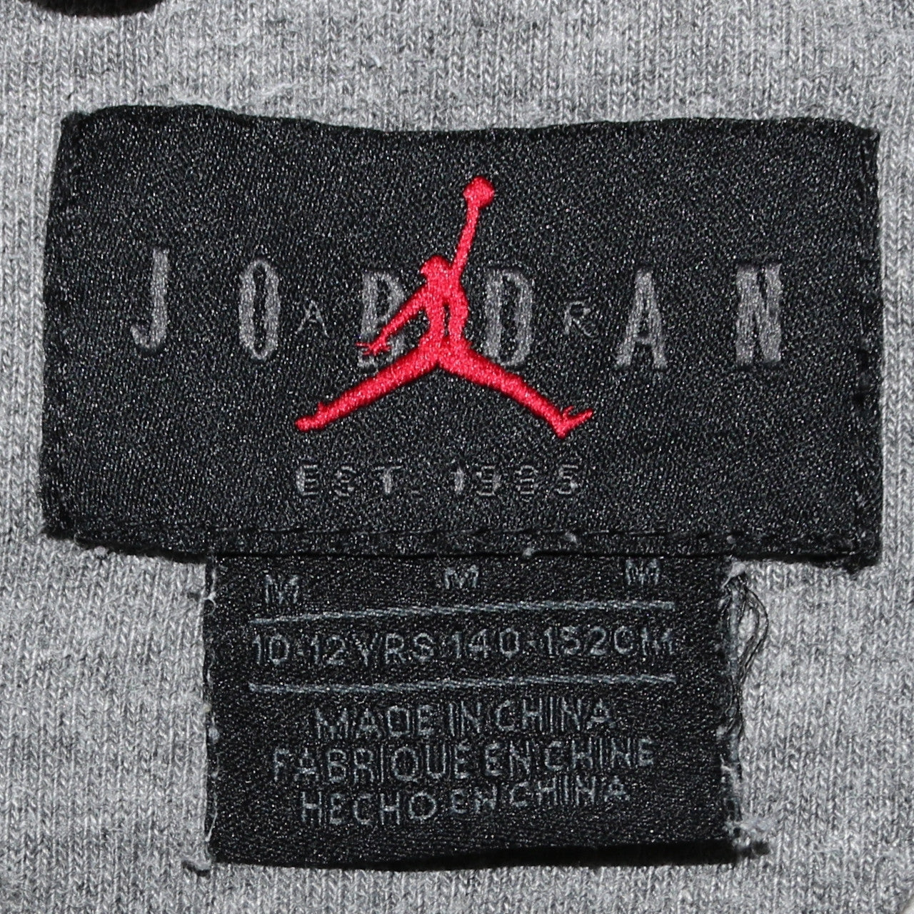 Jordan Boys Grey Full Zip Hoodie 10-12 Years Cotton Blend Fleece