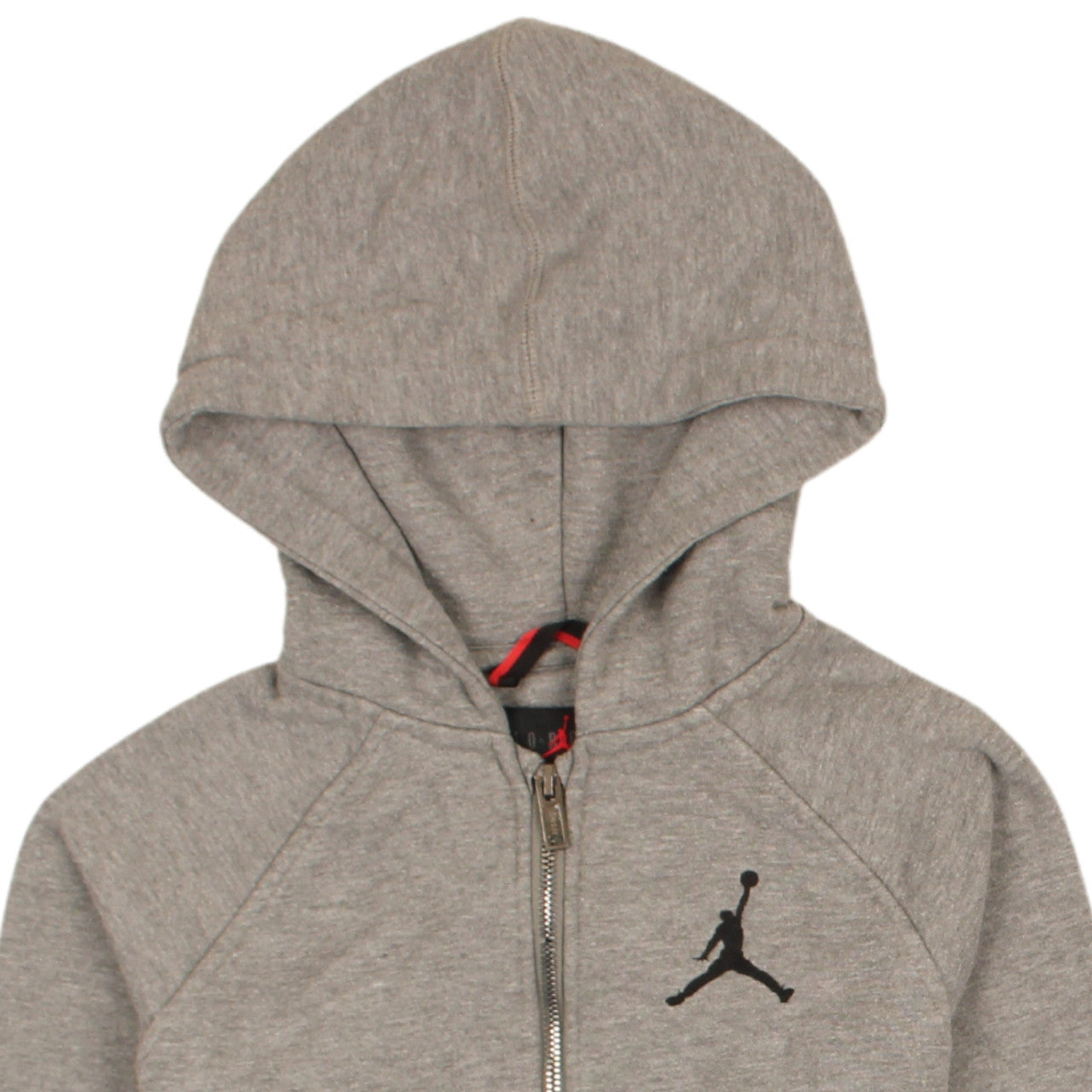 Jordan Boys Grey Full Zip Hoodie 10-12 Years Cotton Blend Fleece