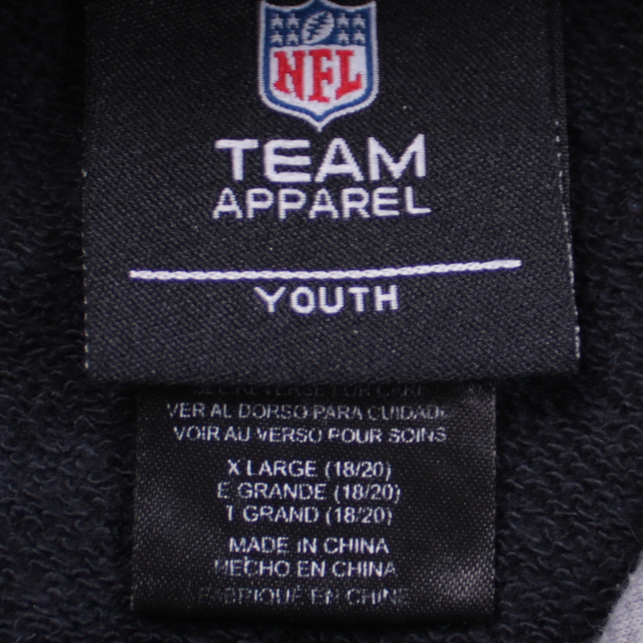 NFL Team Apparel Boys Black Blue Pullover Hoodie XL Sporty Panther Design