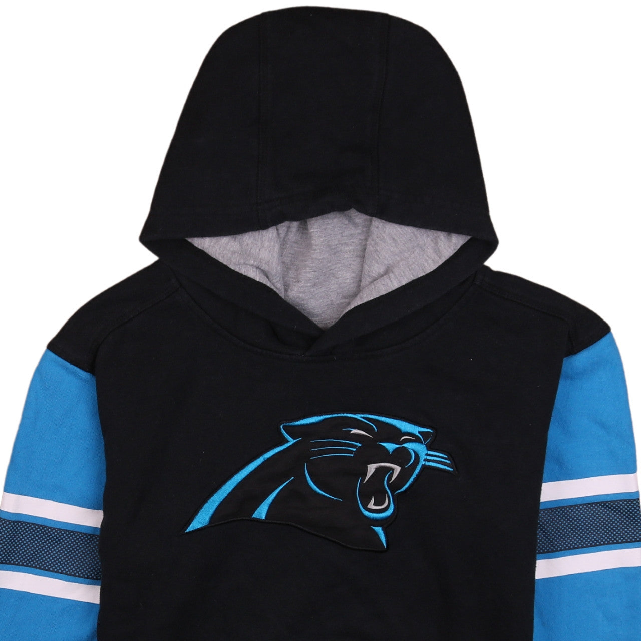NFL Team Apparel Boys Black Blue Pullover Hoodie XL Sporty Panther Design