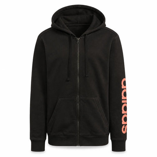 Adidas Men's Black Full Zip Hoodie Small Graphic Print Casual