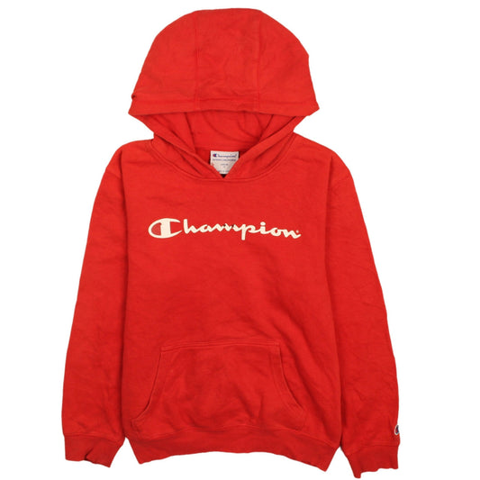 Champion Boys Red Pullover Hoodie 12 Years Fleece Logo Sweatshirt
