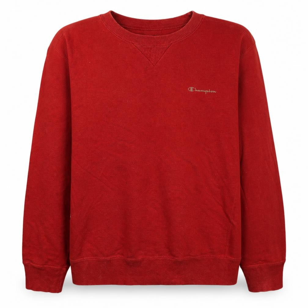 Champion Men's Red Crew Neck Pullover Sweatshirt Medium