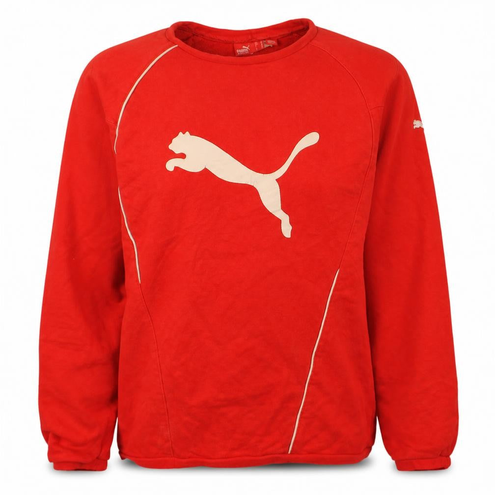 Puma Men's Red XS Crew Neck Logo Pullover Sweatshirt