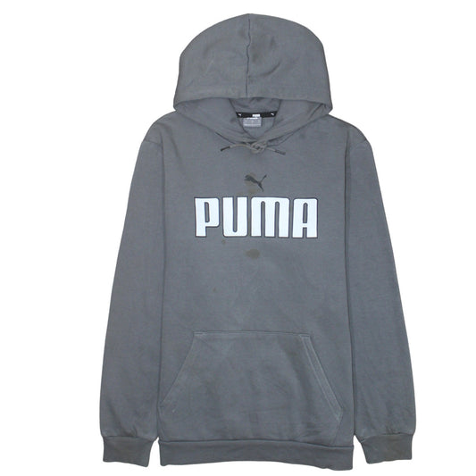 Puma Men's Grey Pullover Hoodie L Hooded Sweatshirt Sportswear