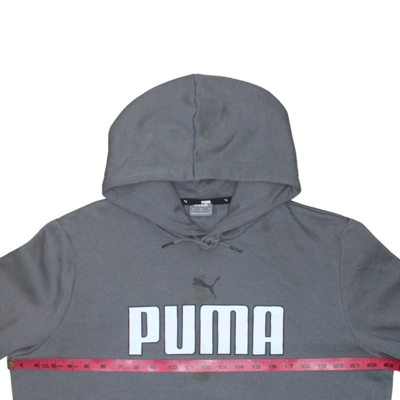 Puma Men's Grey Pullover Hoodie L Hooded Sweatshirt Sportswear