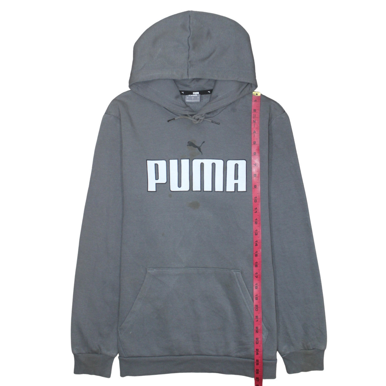 Puma Men's Grey Pullover Hoodie L Hooded Sweatshirt Sportswear