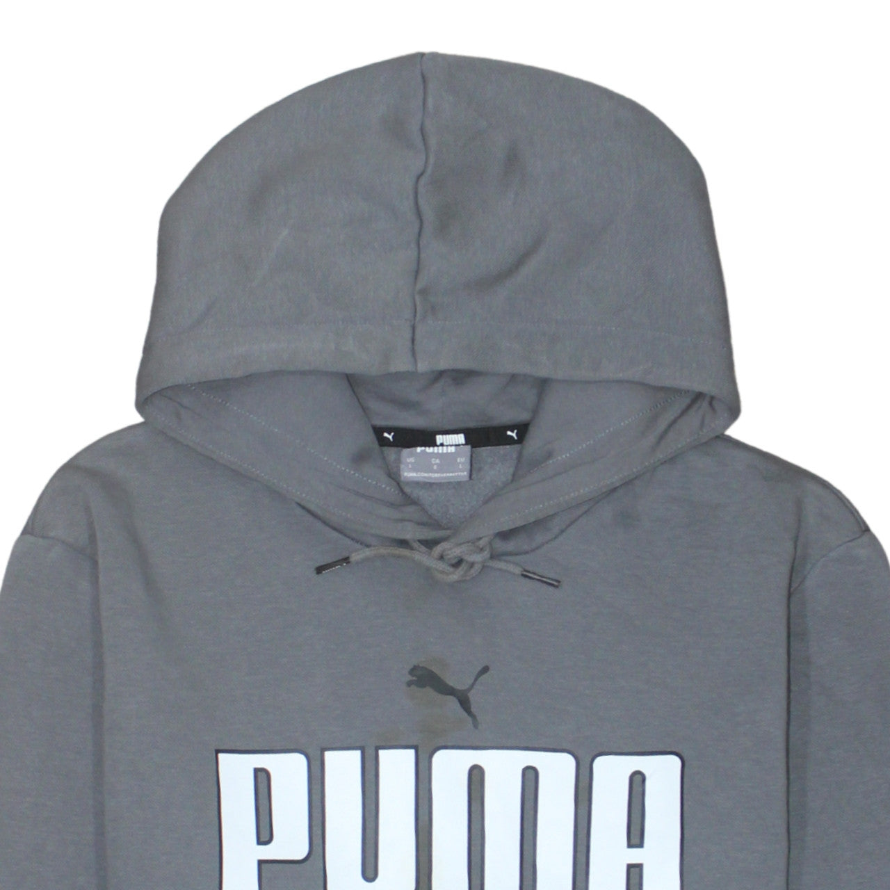Puma Men's Grey Pullover Hoodie L Hooded Sweatshirt Sportswear