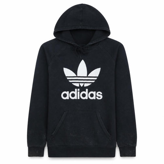 Adidas Men's Black Pullover Hoodie S Logo Fleece Sweatshirt