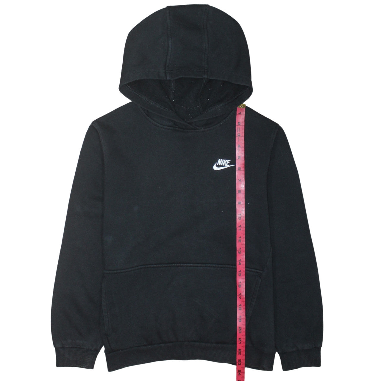Nike Boys Black Pullover Fleece Hoodie XL (158-170cm) Logo Sweatshirt