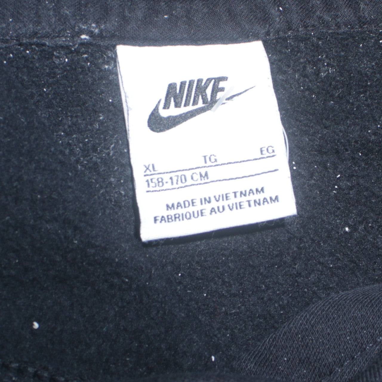 Nike Boys Black Pullover Fleece Hoodie XL (158-170cm) Logo Sweatshirt