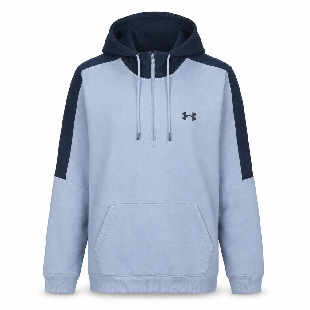Under Armour Men's Grey 1/4 Zip Hoodie Size L Sports Fleece Sweatshirt