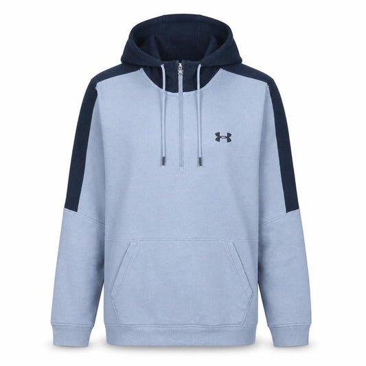 Under Armour Men's Grey 1/4 Zip Hoodie Size L Sports Fleece Sweatshirt