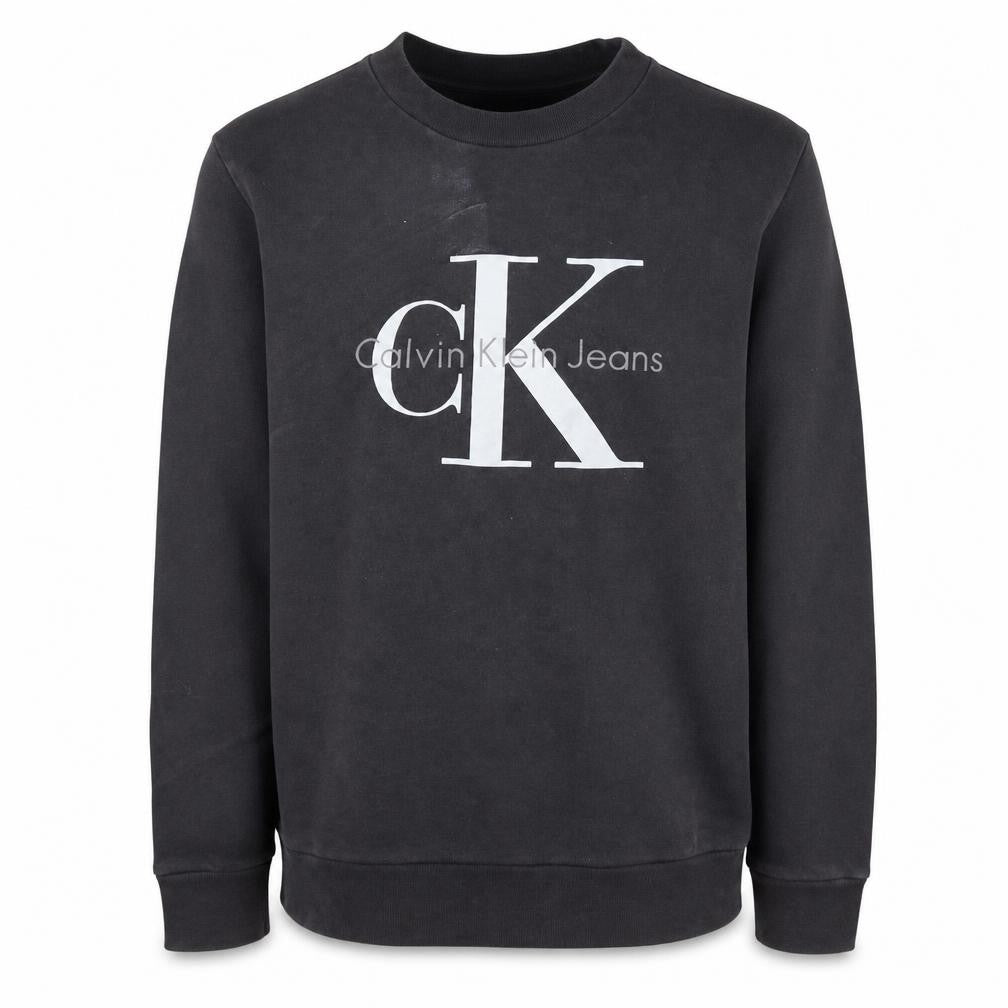 Calvin Klein Jeans Men's Black Logo Sweatshirt M Pullover Crew Neck