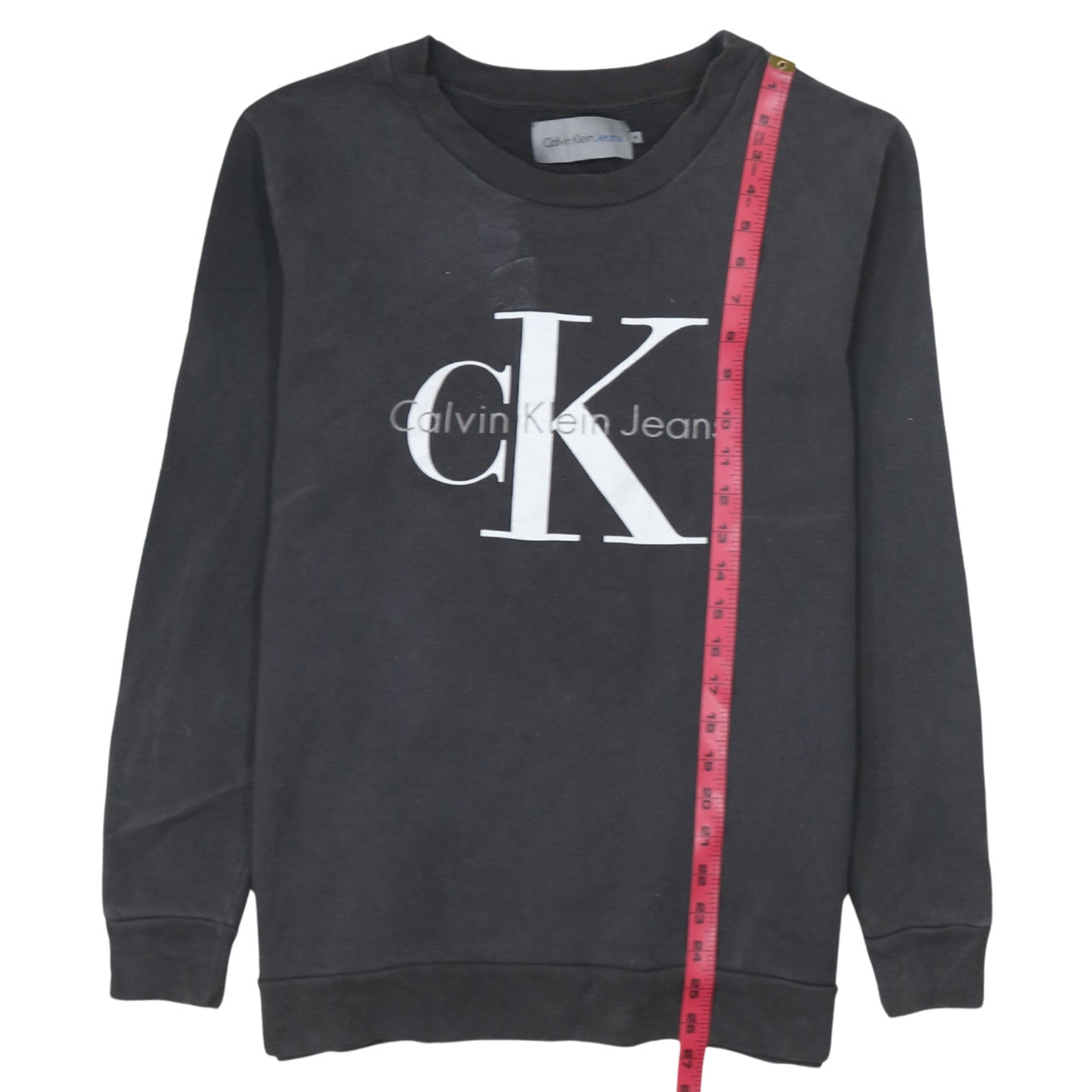 Calvin Klein Jeans Men's Black Logo Sweatshirt M Pullover Crew Neck